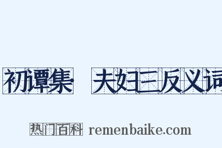 初谭集·夫妇三反义词是什么意思的图片